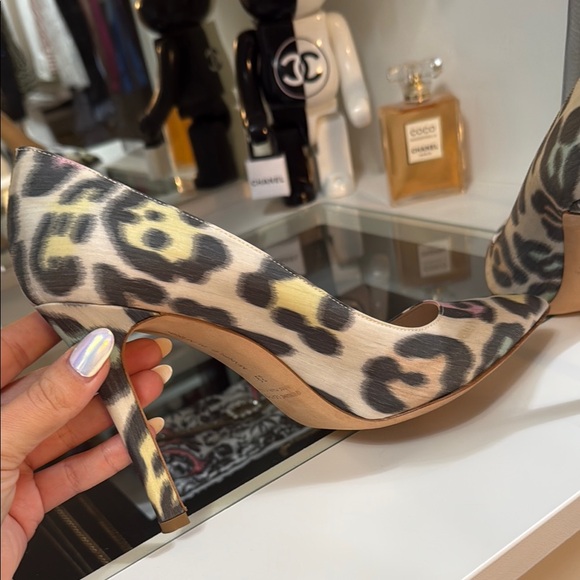 Manolo Blahnik Multicolor Leopard Print Fabric BB 105 Pumps Size 39 - Picture 8 of 16